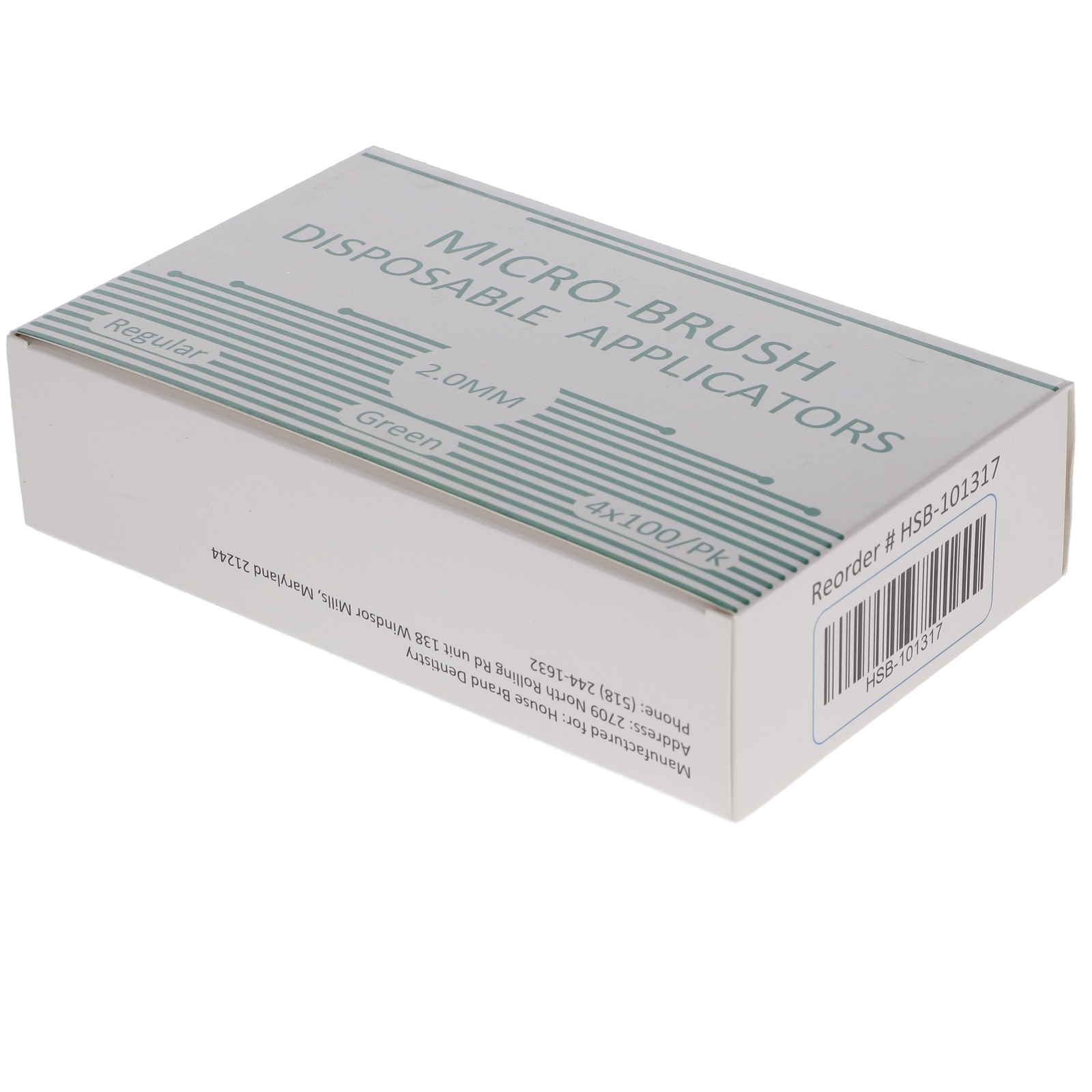 House Brand Dentistry 101317 Micro-Brush Applicators Regular Green 4 x 100/Pk