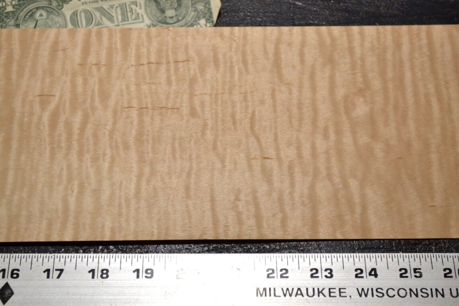 Flame Maple Raw Wood Veneer Sheet 6 x 35 inches 1/42nd 4671-56