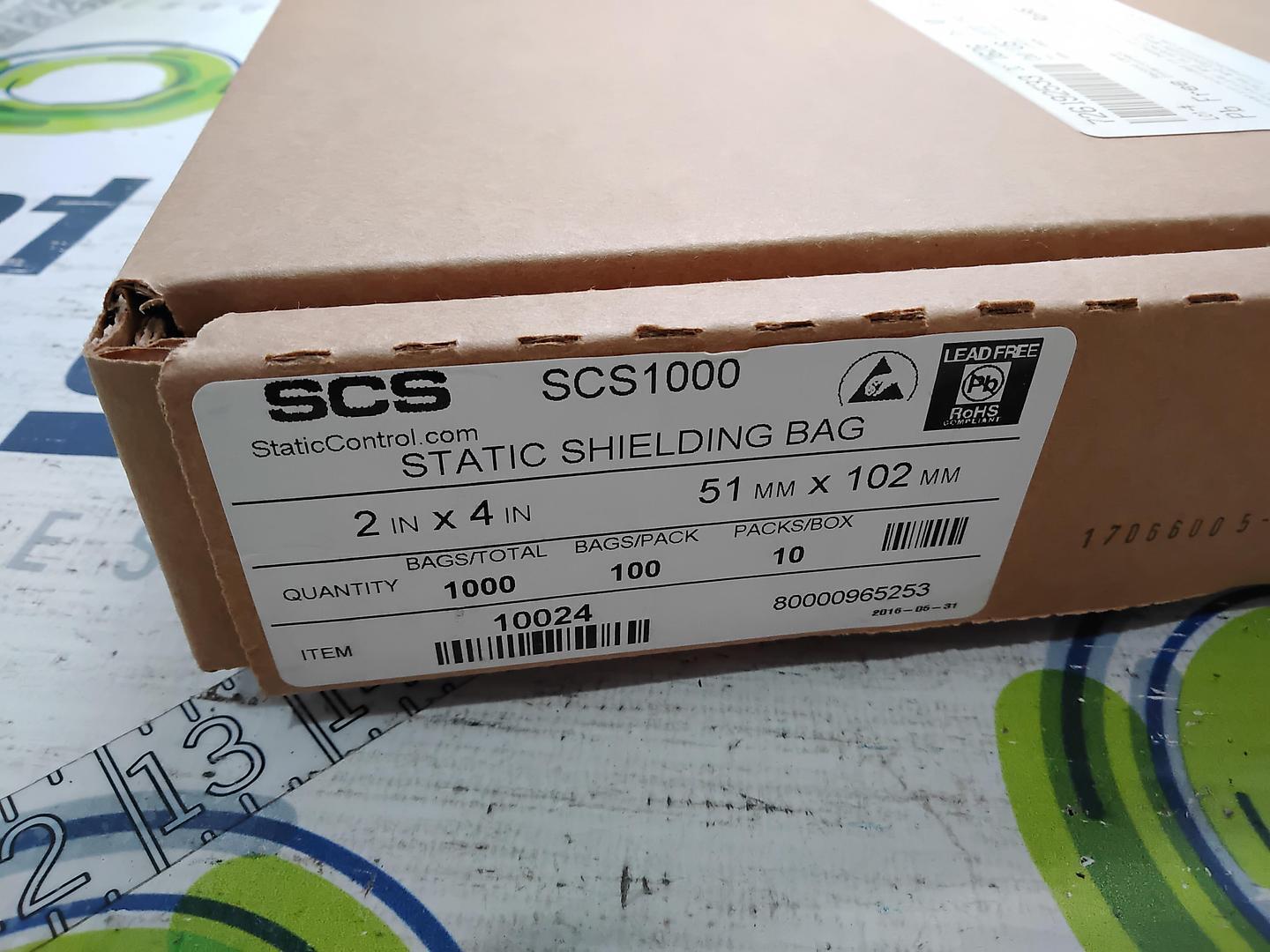SCS 3M 2X4 10024 ESC 1000 SERIES ANTISTATIC SHIELD BAG-PACK OF 890