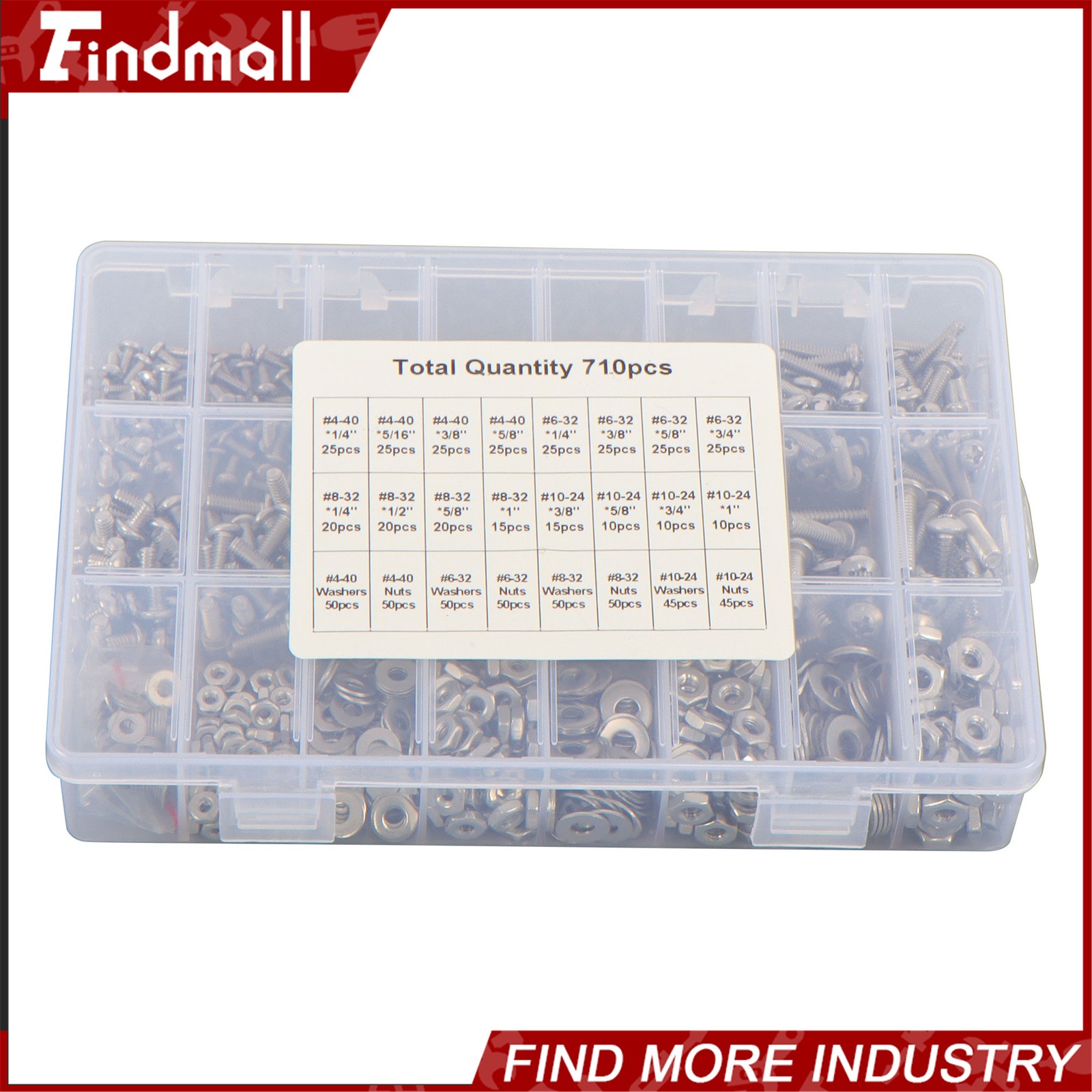 710Pcs Machine Screw Assortment Assorted Nuts Bolts and Flat Washers Kit