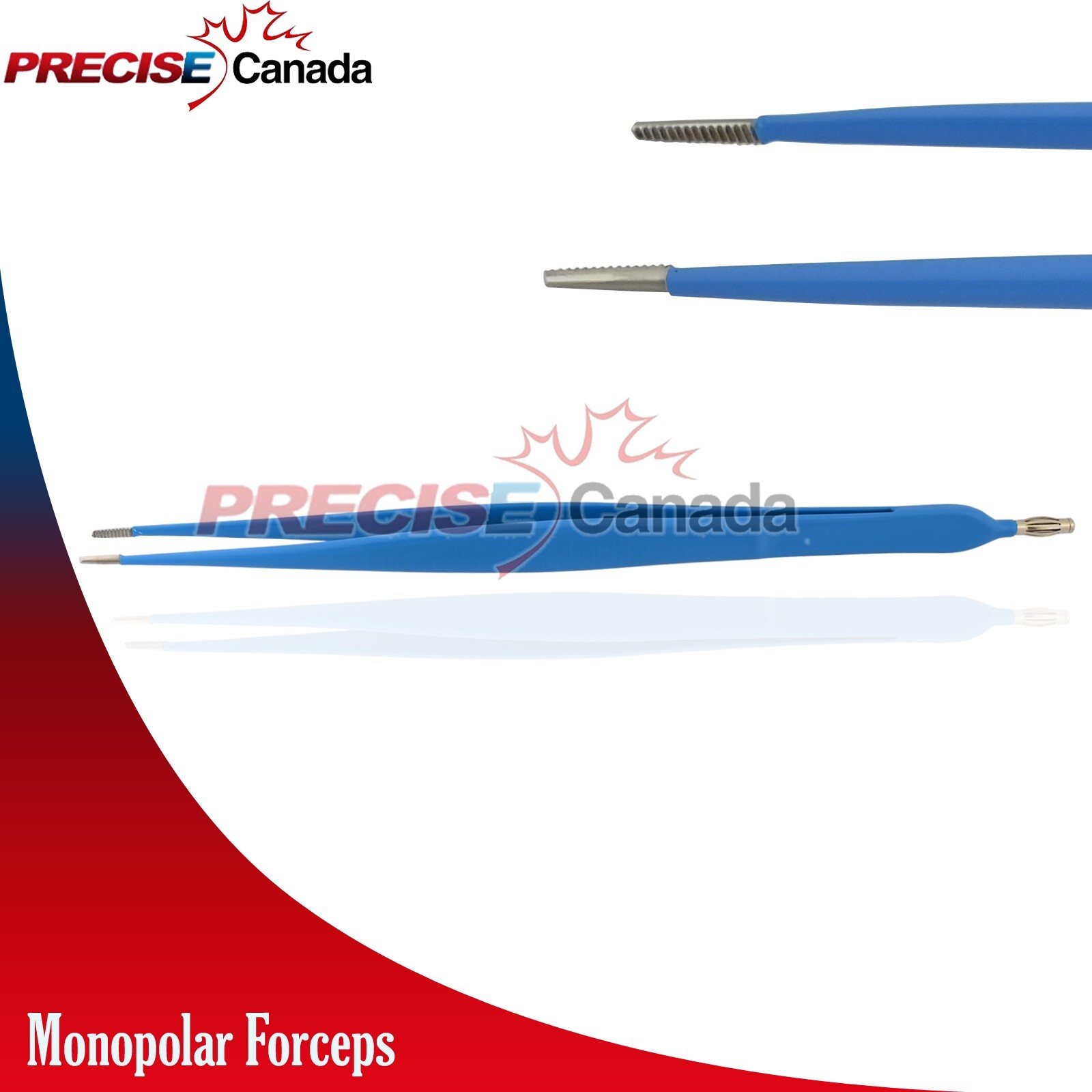 Straight Monopolar Forceps Reusable Electrosurgical 20cm Length 1.5mm Tip EL-106