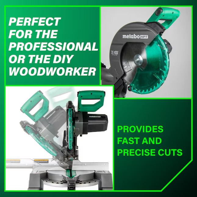 Metabo HPT 10″ 15-Amp Single Bevel Compound Corded Miter Saw C10FCG2 – NEW