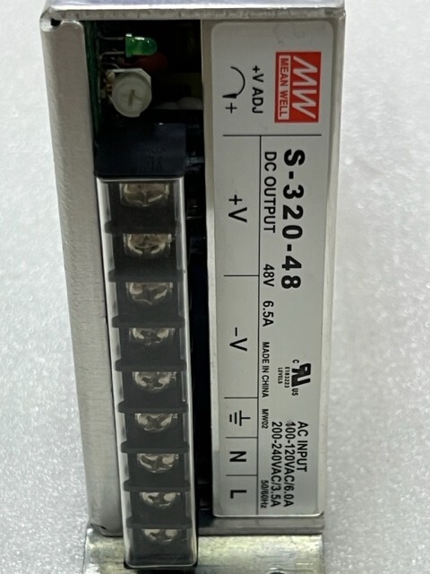 Meanwell S-320-48 Input: 120/240VAC Output: 48VDC 6.5A Power Supply Unit Used