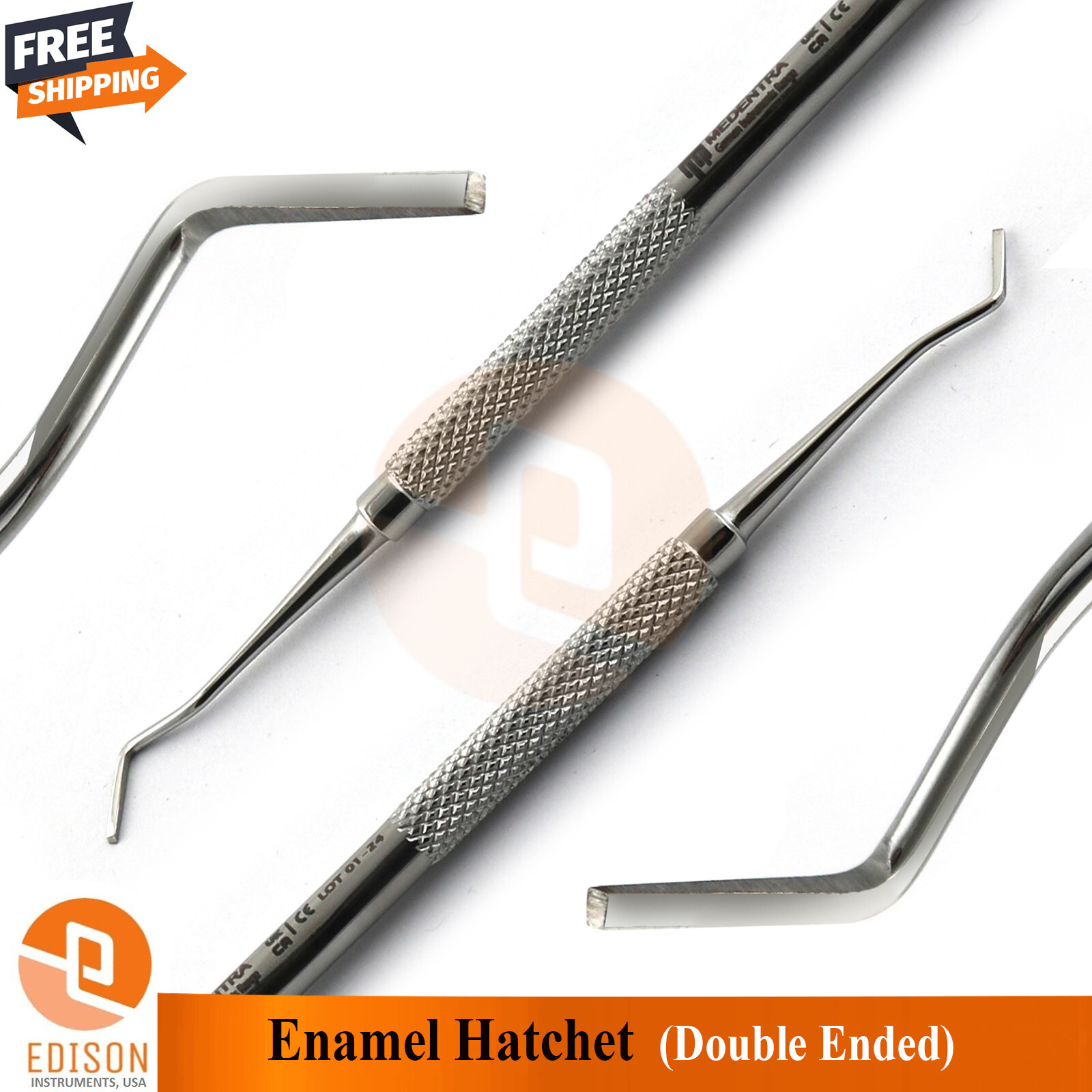 10Pcs Double End Dental Enamel Hatchet Chisels Restorative Dentin Tissue Trimmer