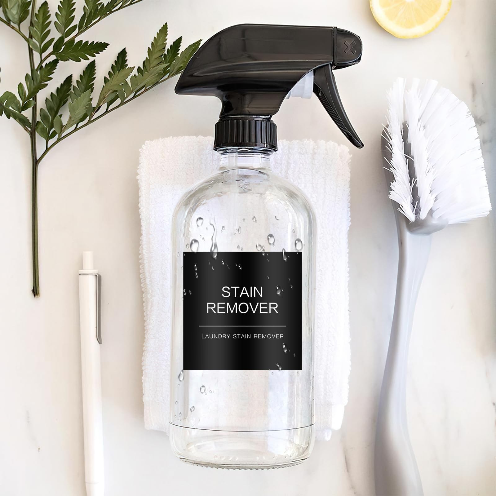 Minimalist Laundry Room Labels，30 Matte Waterproof Labels for Jars Spray