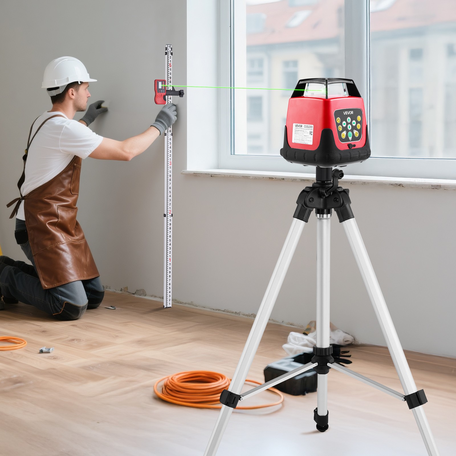 VEVOR 2000ft Rotary Laser Level Kit Self Leveling Green Horizontal with Tripod