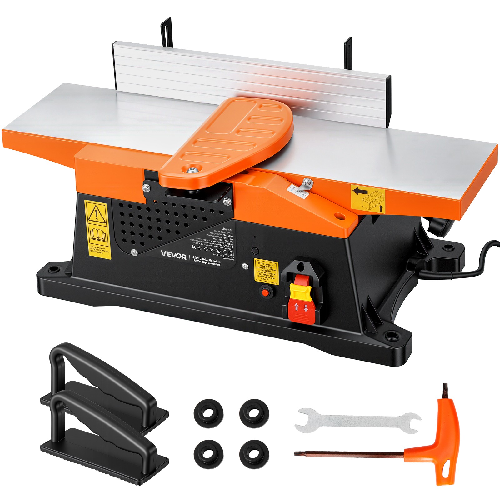 VEVOR Spiral Benchtop Jointer Bench Top Wood Jointer 6 in 12000 RPM 12-Blade