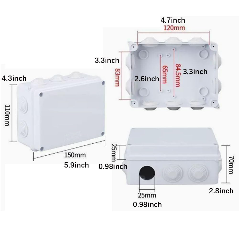 Electrical Junction Box IP65 Dustproof Waterproof ABS Plastic Project Enclosure