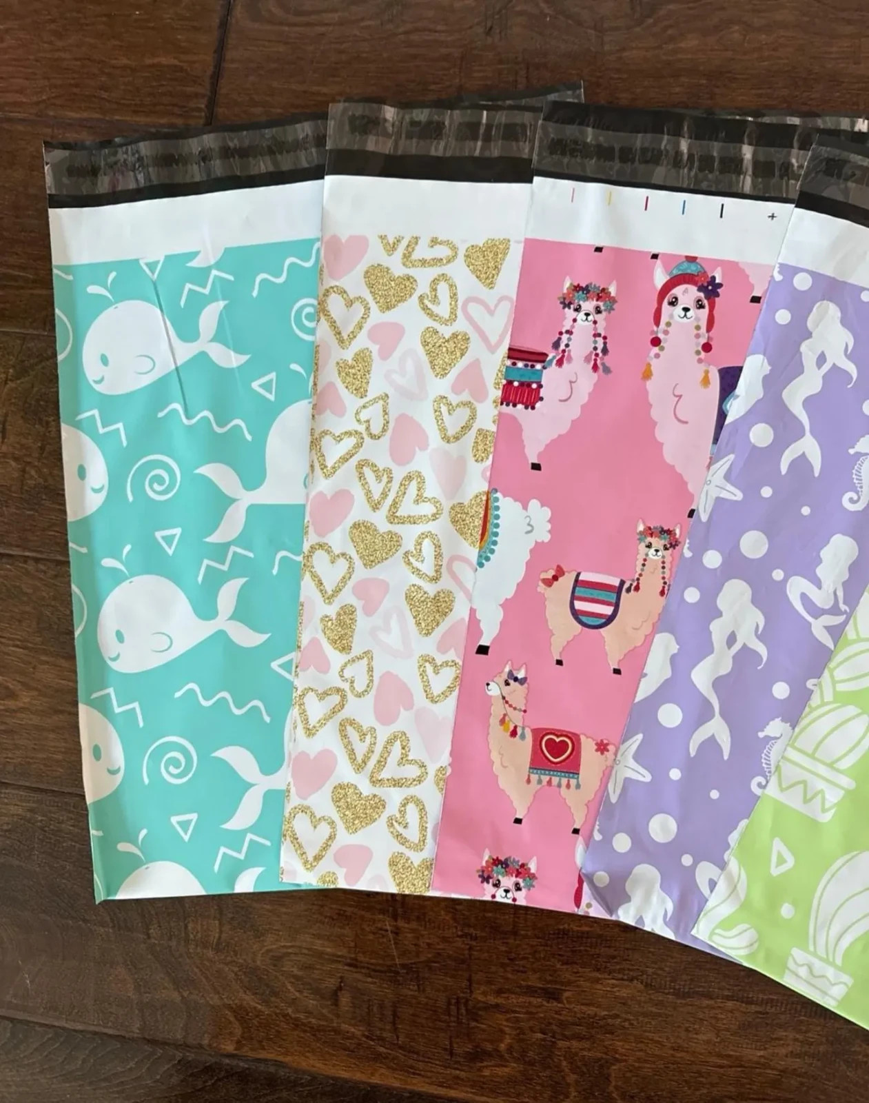 10 OR 20 Pack – 12×15″ Large Mix of 5 Patterns Designer Poly Mailers