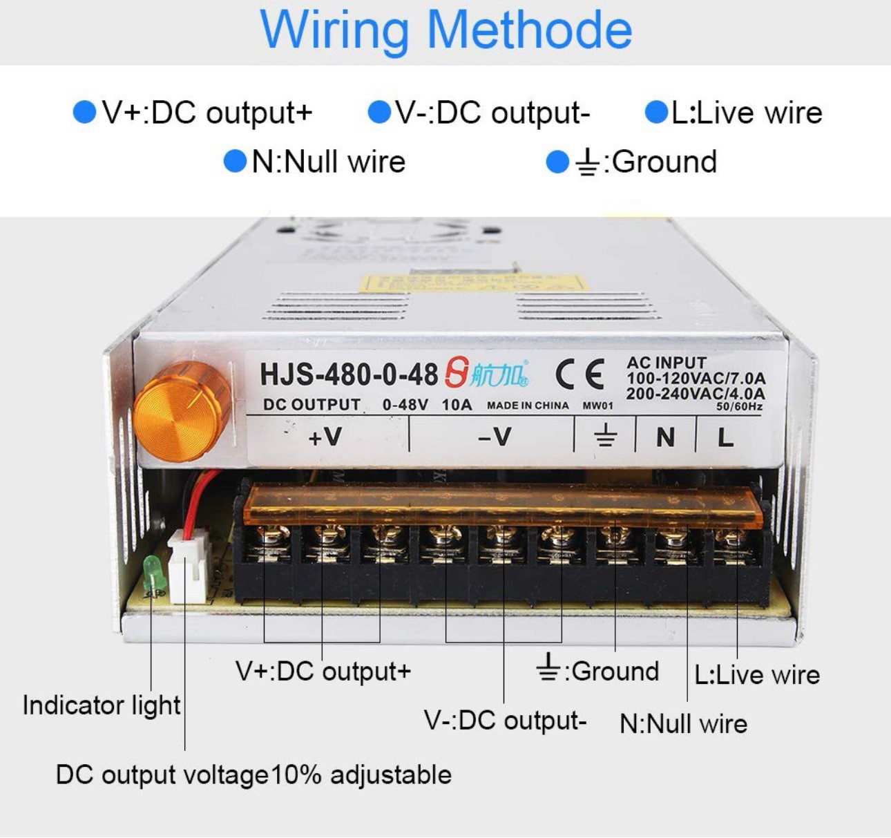Adjustable Dc Power Voltage Converter Ac 110v220v To Dc 048v 10a Module Switchin