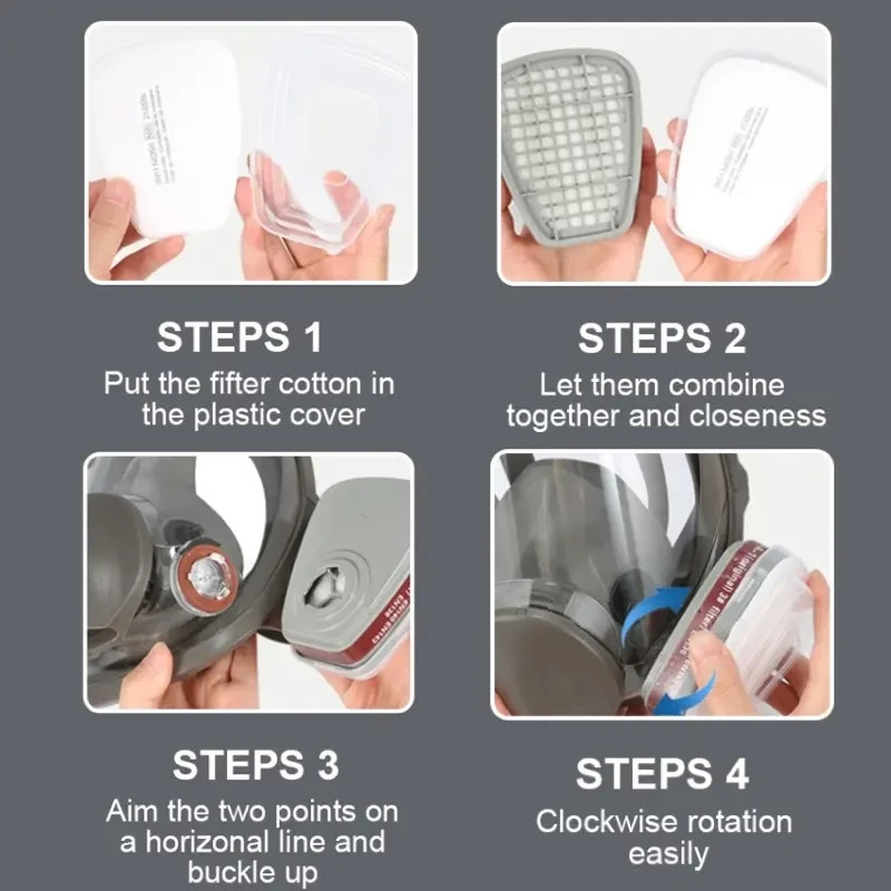 Reusable Full Face Mask with Filter Box, 17-in-1 Anti-Gas and Dust-Resistant