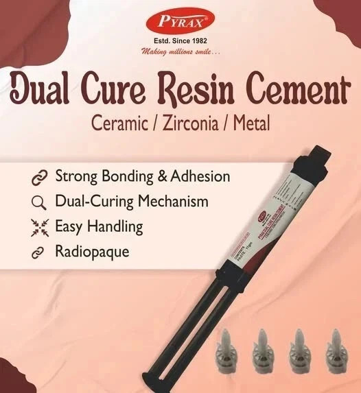 Resin Cement 11gm Syringe Pyrax Dental DUAL BOND DUAL CURE RESIN Strong Bonding