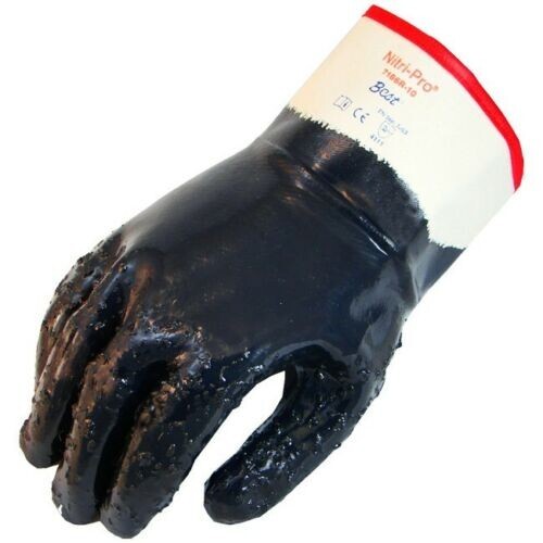 Showa 7166R 10 Men’s Large Nitri-Pro Coated Safety Cuff Rough 1, 12, 72 Pairs