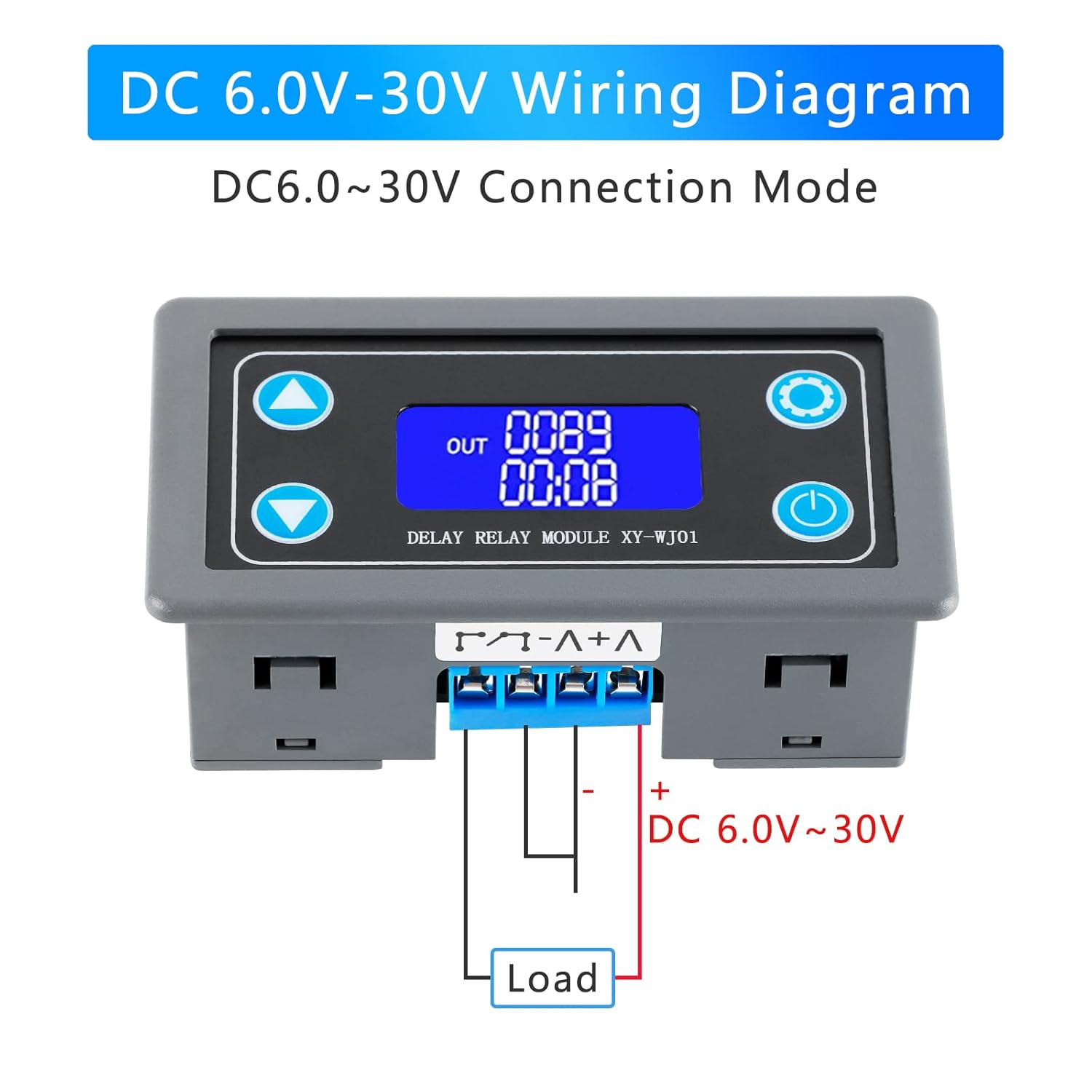 XY-WJ01 Delay Relay Timer Module DC 6-30V 12V 24V 0.01S-9999Min 50Ma Digital Tim
