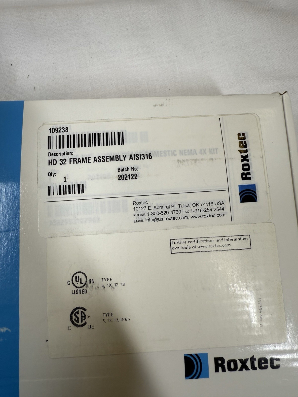 Roxtec HD‑32 Frame Assembly 316L Stainless Steel