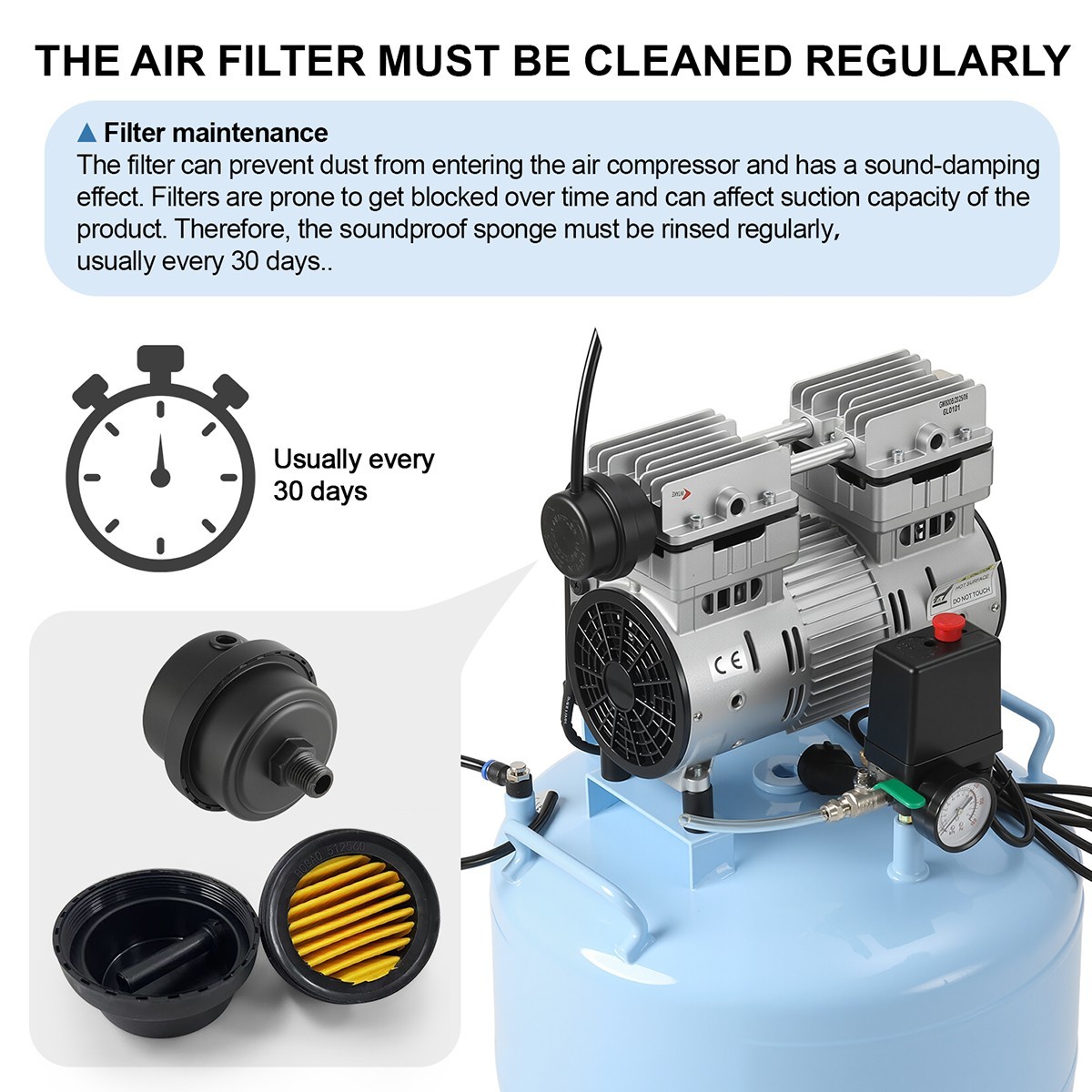 24L/40L Dental Silent Oil-Free Air Compressor Medical Pump/ Chair