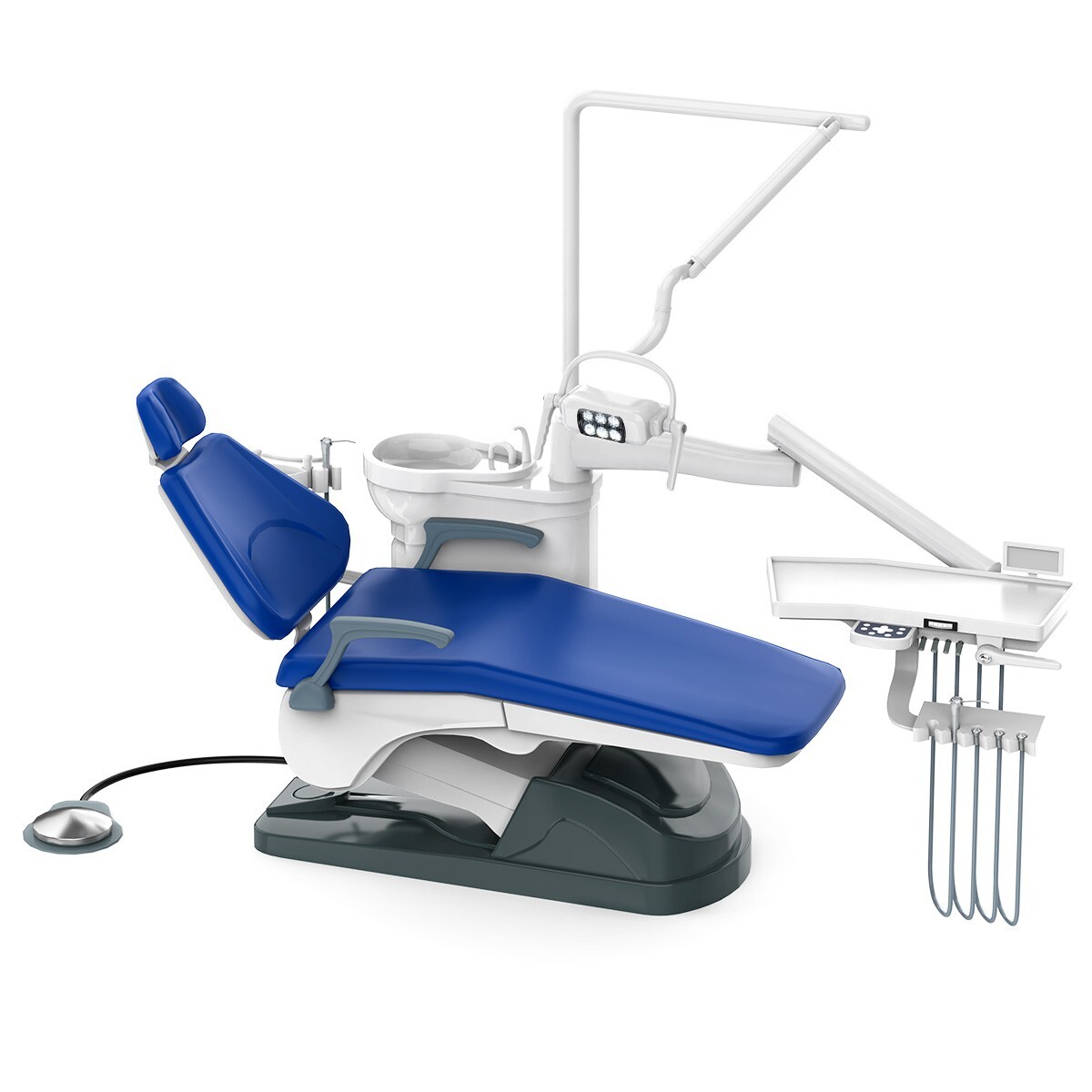 Dental Unit Chair Computer Controlled DC Motor Integral PU Hard Leather & Stool