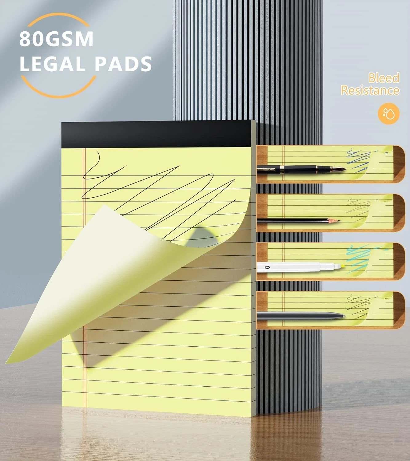 Yellow Note Pads, 12 Pack Legal Pads 4X6 Inch, Notepad of Lined Paper, Perforate