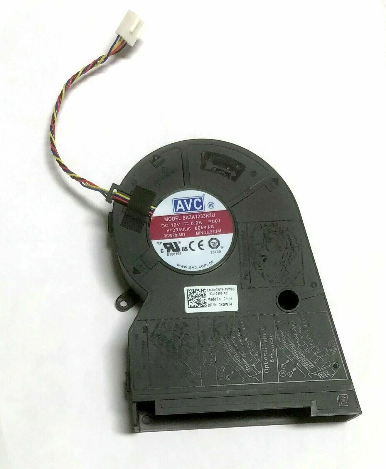 Dell Optiplex SFF PC Original AVC BAZA1233R2U 12V 0.9A CPU Cooling Fan