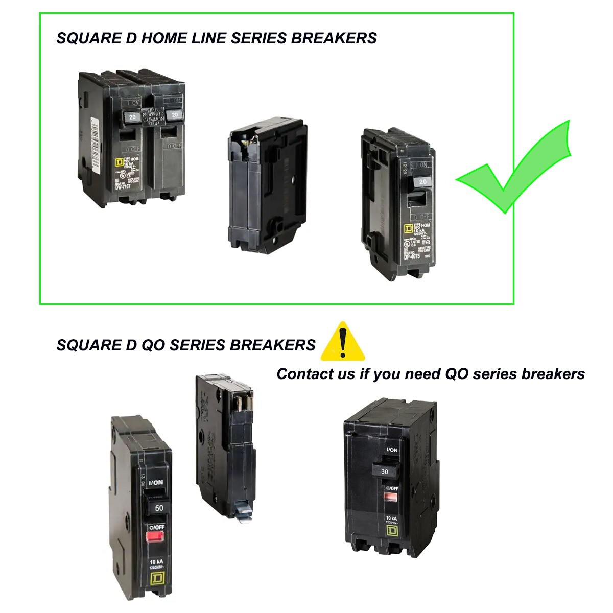 8000-13000 Watt Generator Interlock Kit w/ Inlet Box for Square D Homeline Panel