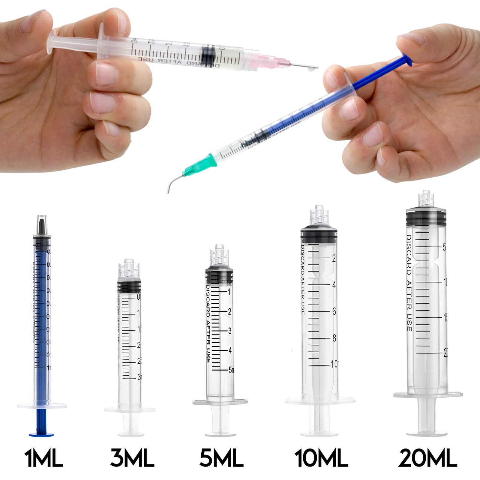 Glue Applicator Syringe with Blunt Tip Needle and Cap, for Liquid, Glue, Ink,