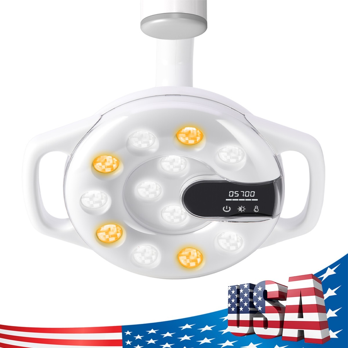 Lámpara Oral LED Dental con Doble Temperatura de Color 3000-5700K 90000 Lux