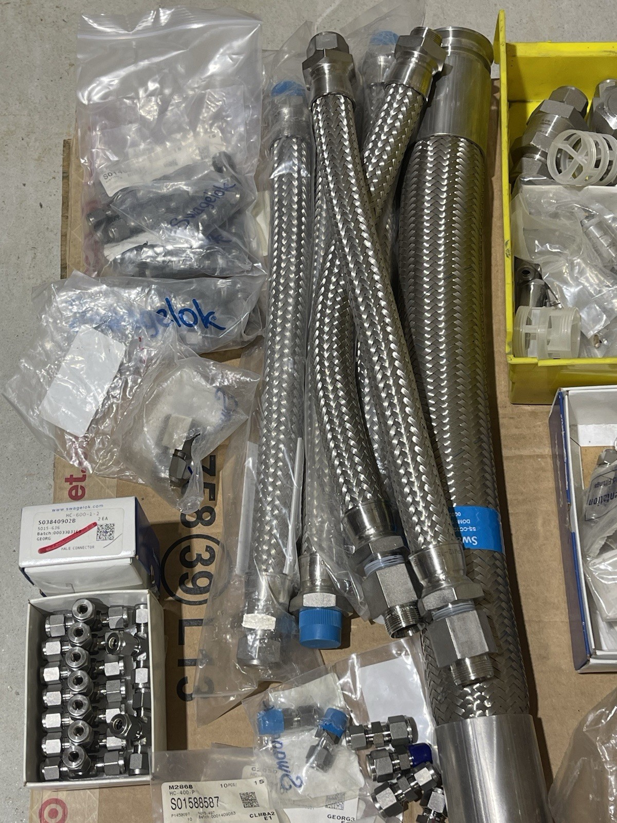 Lot Of Swagelok Fittings, Hoses, Valves, Filters, SS Stainless Steel, HC C-276