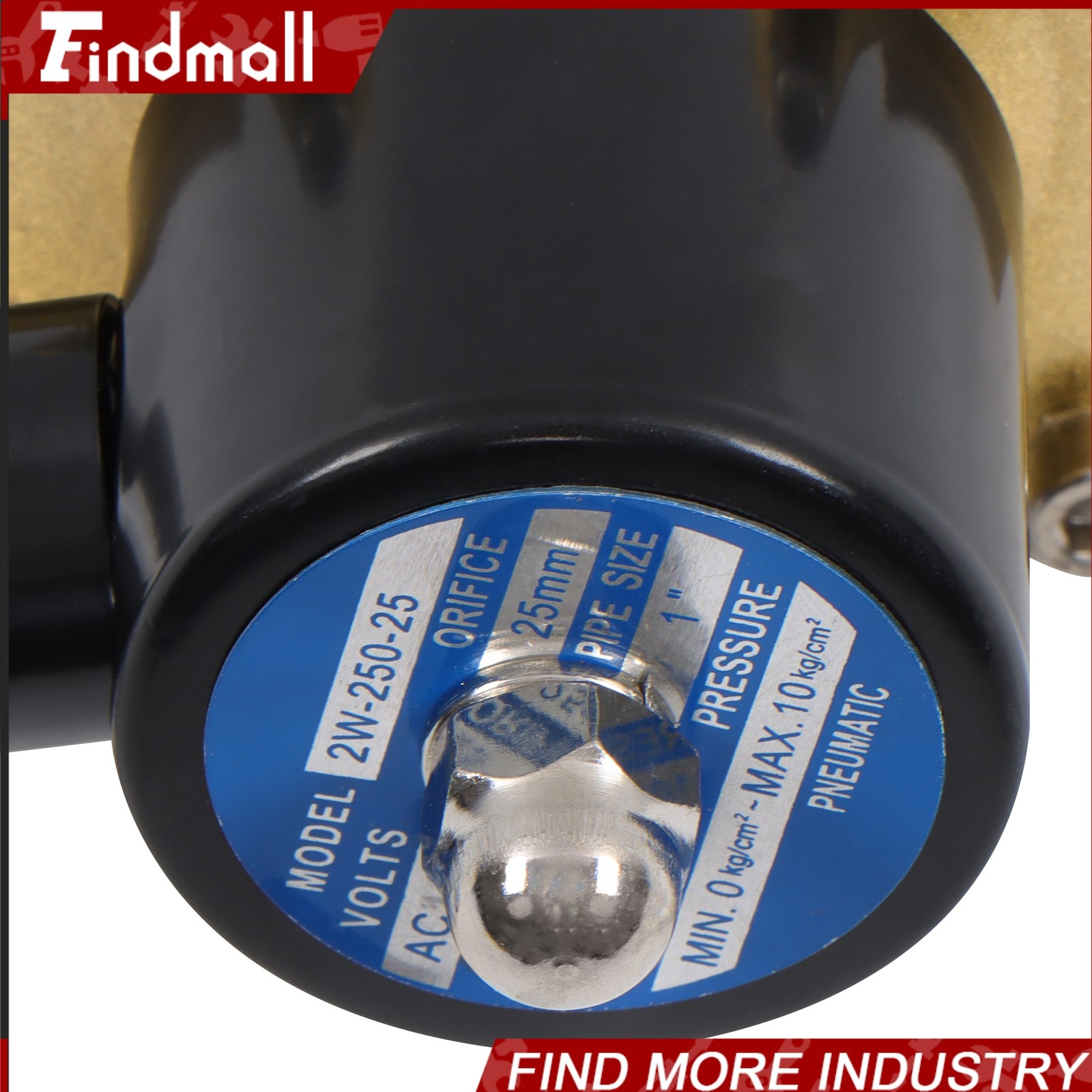 Findmall 110V 120V Volt AC Electric Solenoid Valve Brass Water Air Gas NC 1″ NPT
