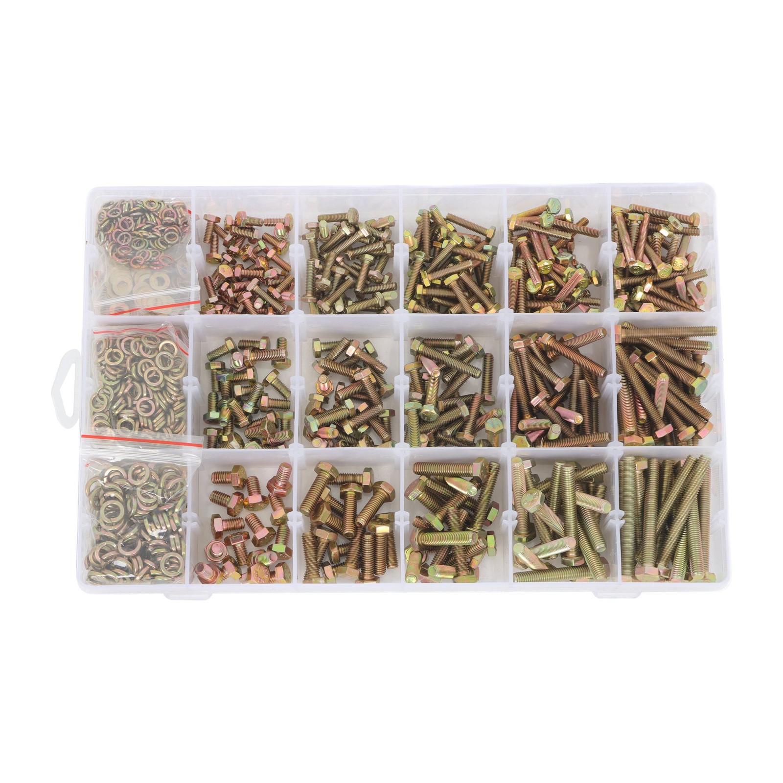 1600PCS M4 M5 M6 GRADE 8.8 BOLTS AND NUTS FLAT & LOCK WASHERS ASSORTMENT KIT