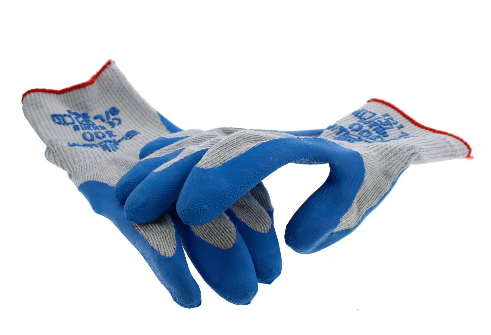 Showa ATLAS Fit 300 Latex Palm-Dipped Blue Rubber Work Gloves, 144-Pairs / Case