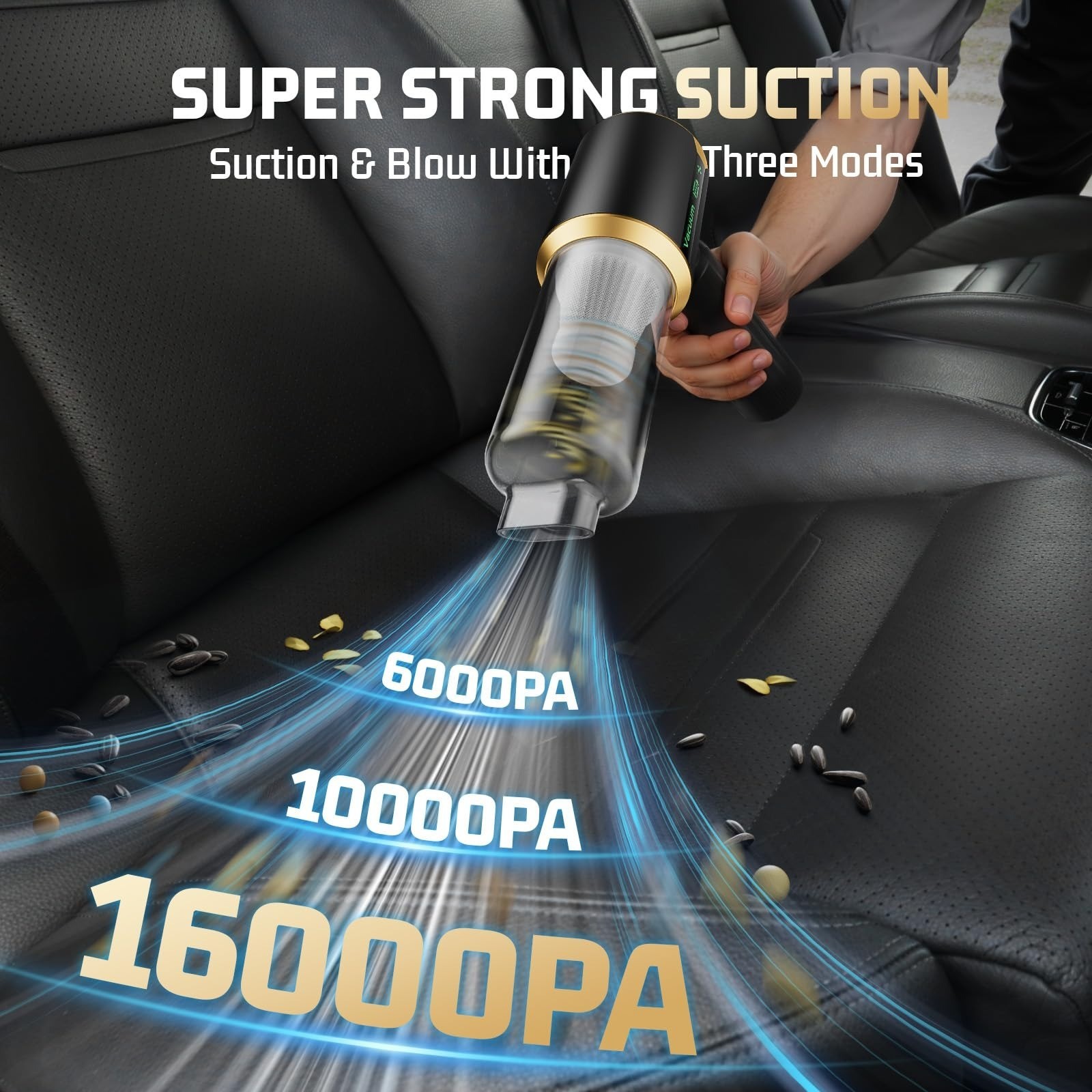 Cordless Handheld Vacuum Cleaner with HEPA Filter & 16000Pa Suction