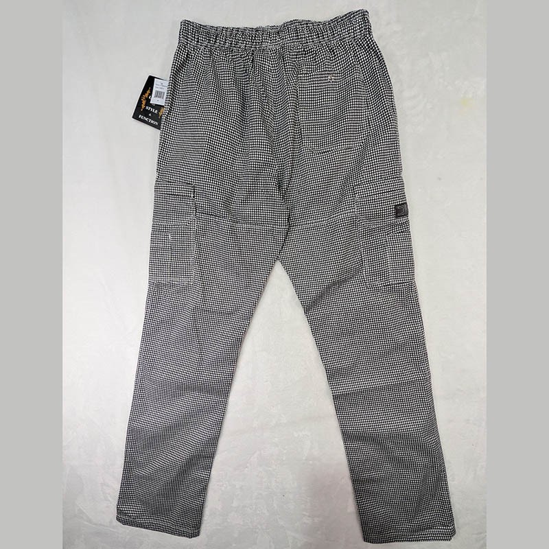 NEW Chef Code Trousers M Black White Houndstooth Chefcore Utilitarian Culinary