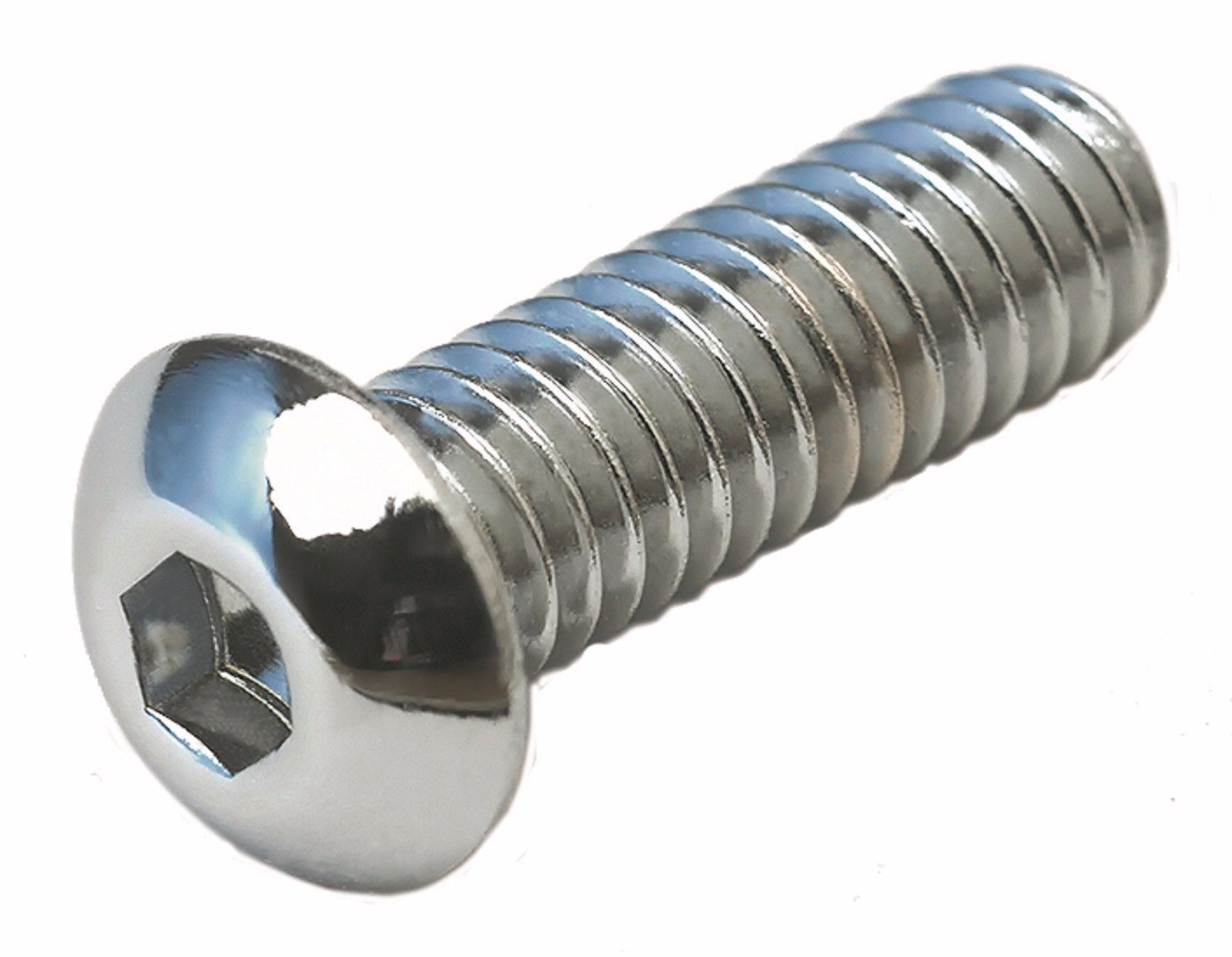 7/16-14 X 1 Chrome button head bolts Qty 2pcs made in the USA