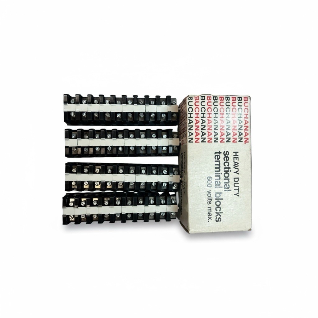 BUCHANAN 222 BU HEAVY DUTY BOX Of 40 600 VOLT SERIES 200 TERMINAL BLOCKS . NIB