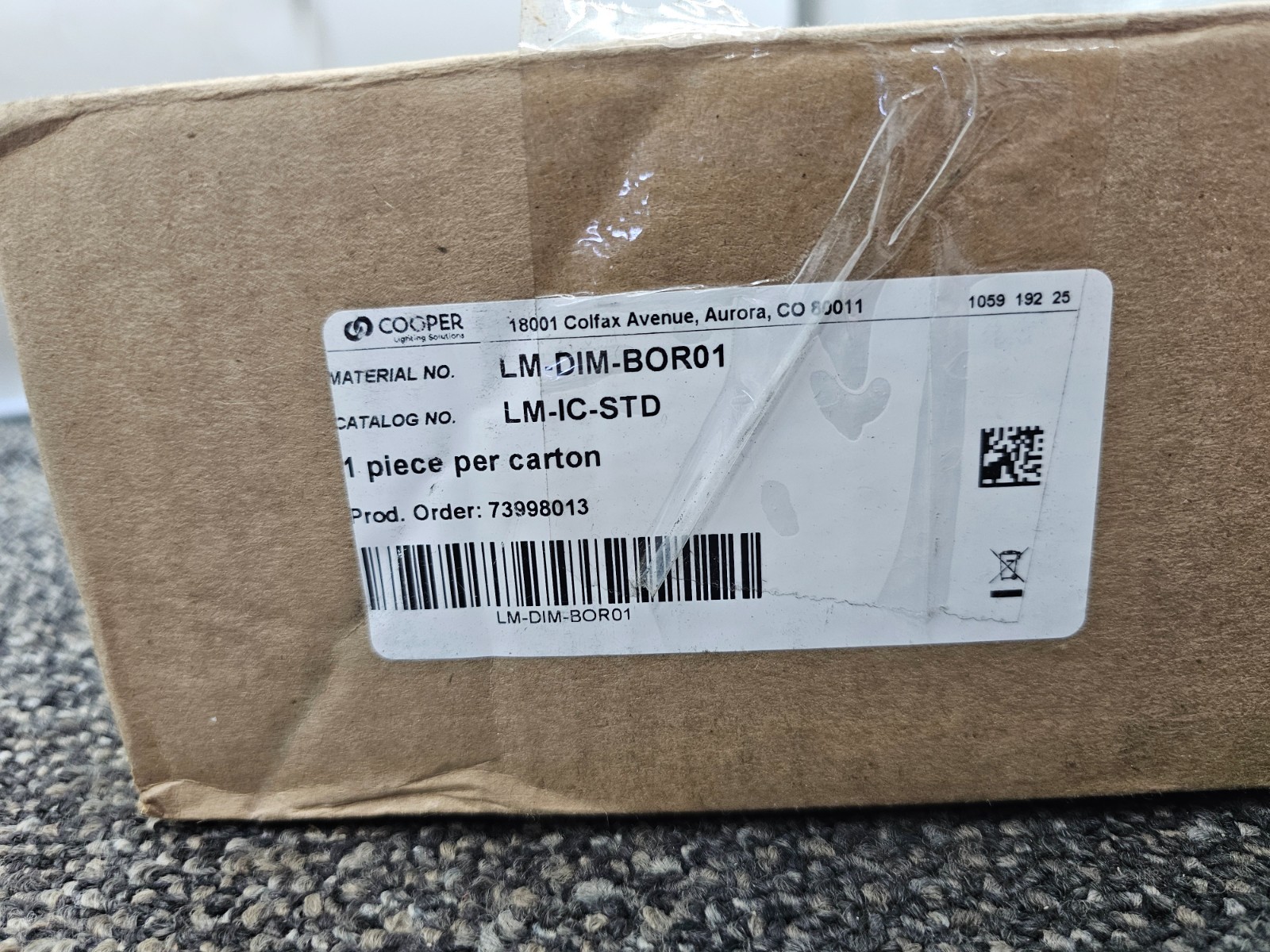 Cooper LM-IC-STD Cove Lighting Fixture 120-277V 2000W 7.1A Max LM-DIM-BOR01