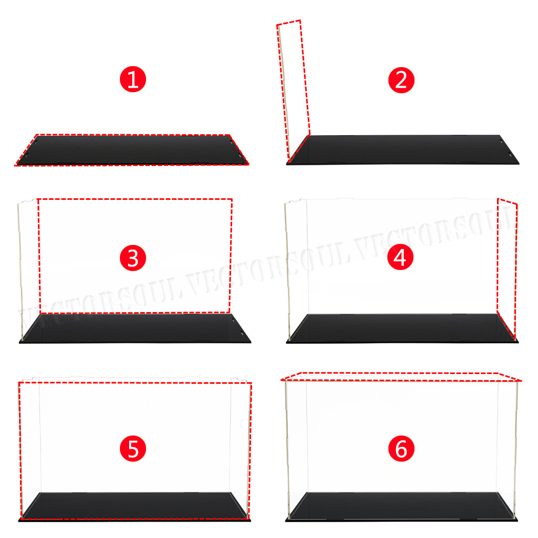 Large Acrylic Display Case Dustproof Box Action Figures for Collectibles Diecast
