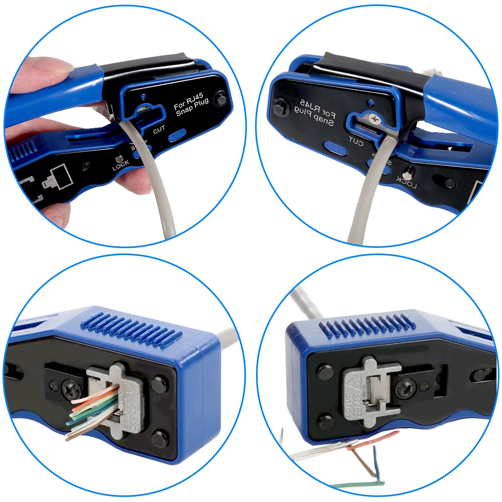 RJ45 Crimp Tool, Pass Thru RJ11 RJ12 Ethernet Crimper for Cat5 Cat6 Connector…