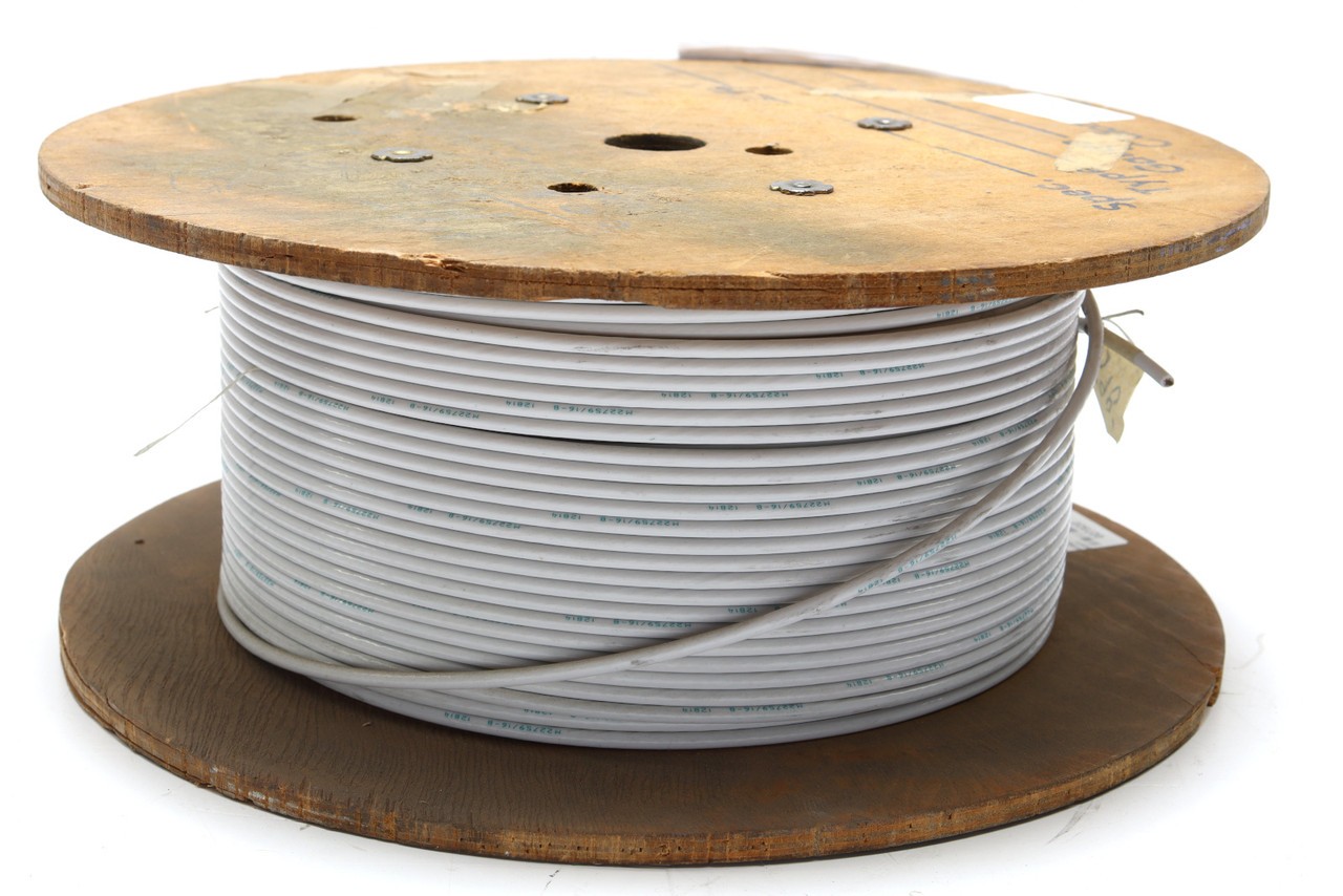 M22759/16-8-9 8 AWG ETFE Jacketed Wire, White, 50 Feet