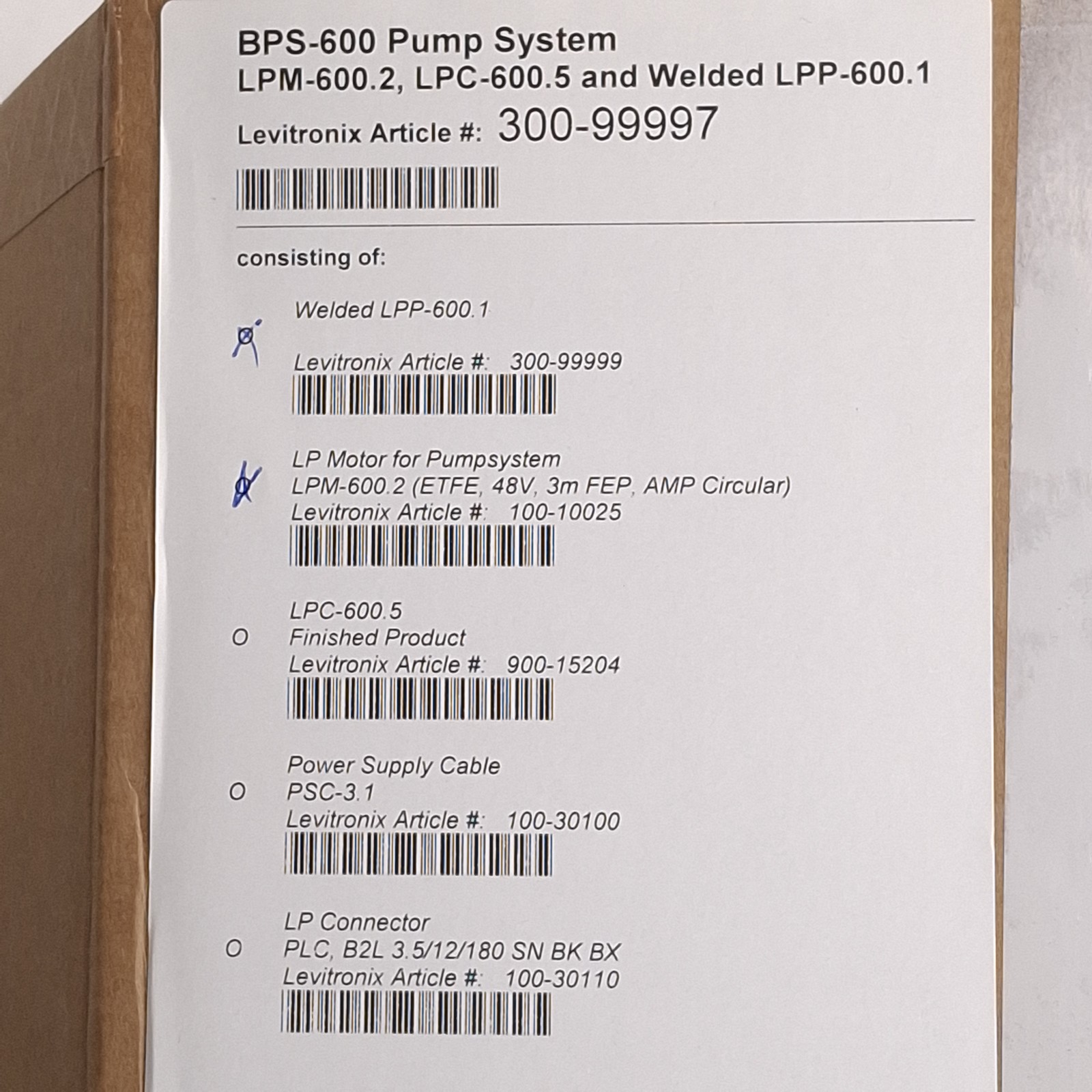 Levitronix BPS-600 Pump System, 20gpm, 46psi, ø1in OD Tube, EtherCAT, 48VDC 600W