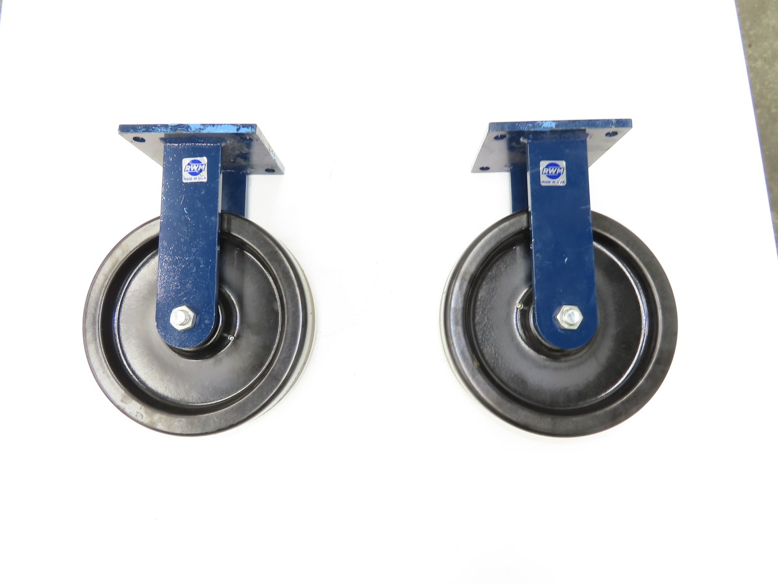 RWM 75 Series Rigid Caster Wheel 12″x 3″ Height 15-1/2″-Top of Plate Lot of 2