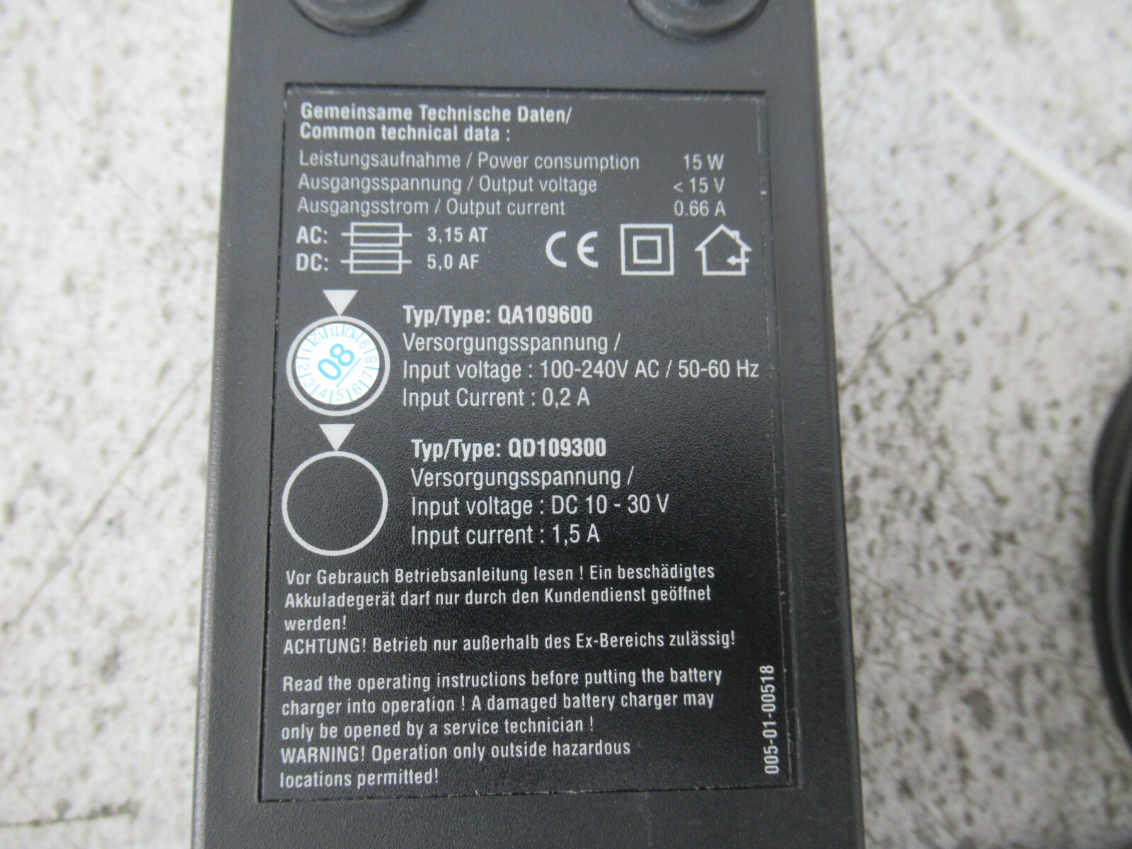 HBC Radiomatic QA109600 / QD109300 Battery Charger