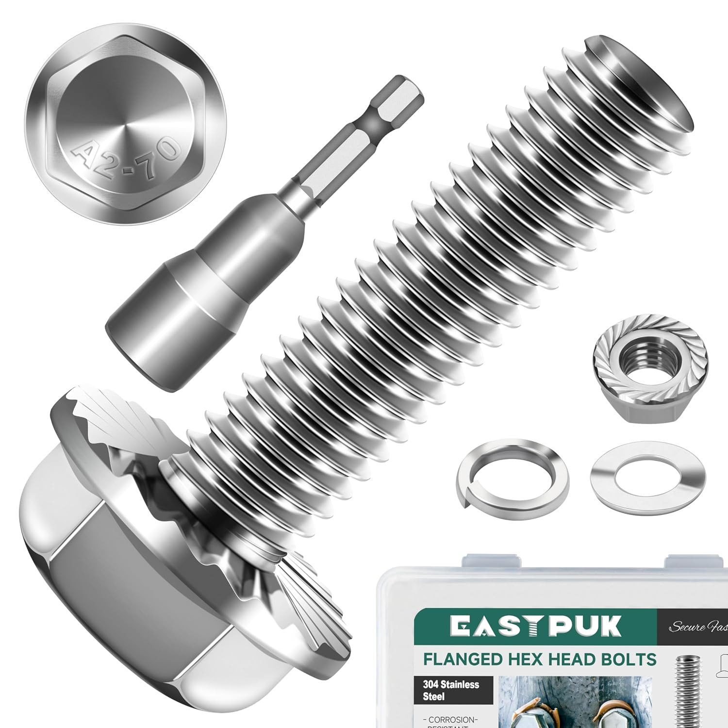 M6-1.0 X 25Mm Metric Flanged Hex Head Bolts Screws, 10Sets M6X1.0 Flange
