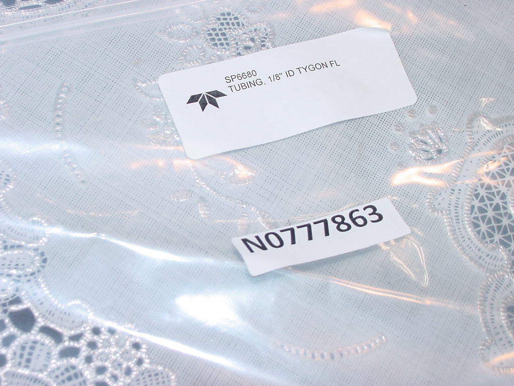 Roll PerkinElmer N0777863 SP6680 Tubing 1/8 Inch ID TYGON FL, ASXPRESS PLUS NEW!