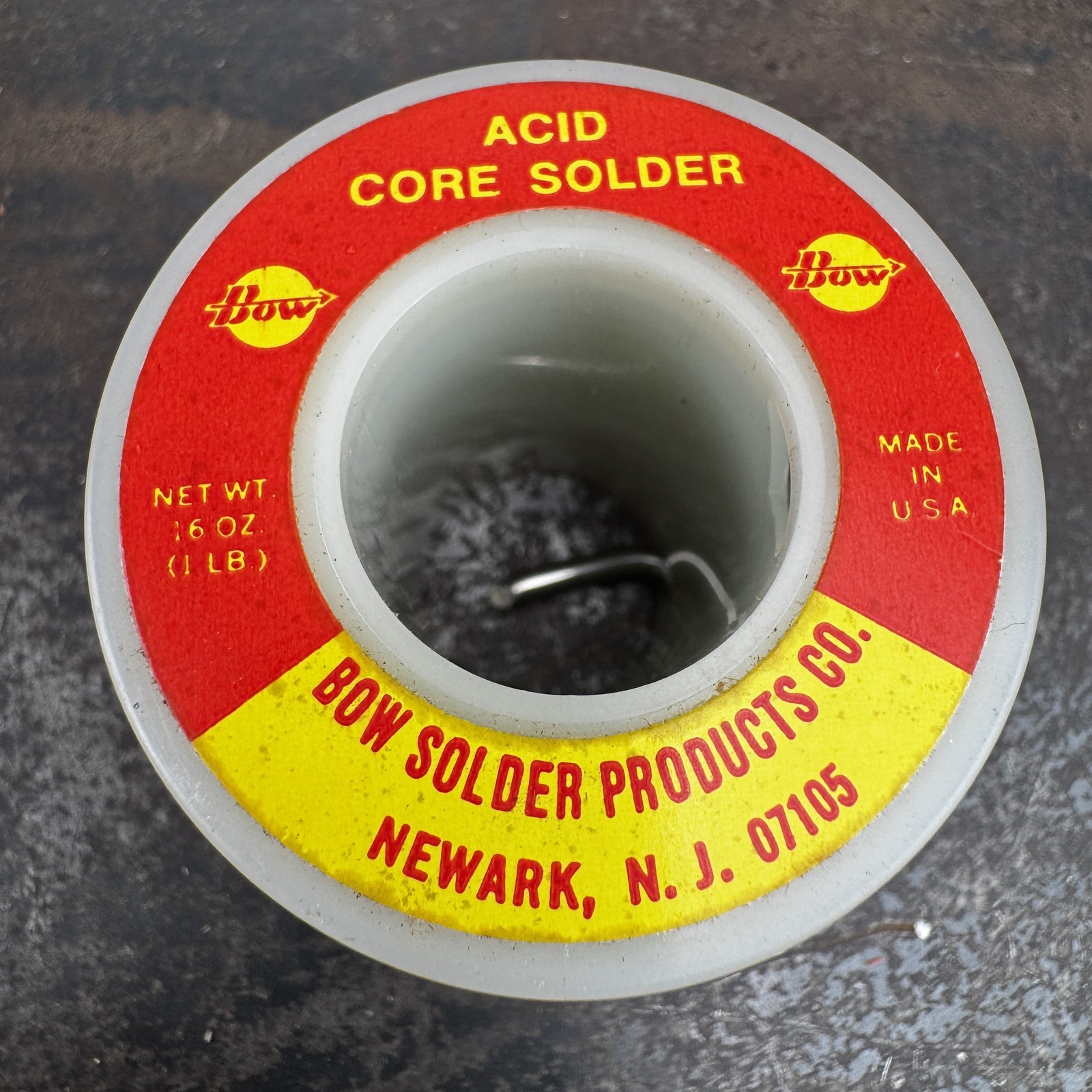 Vtg BOW Acid Core Solder w/ Box – 1 lb 0.8 Oz – Made in USA
