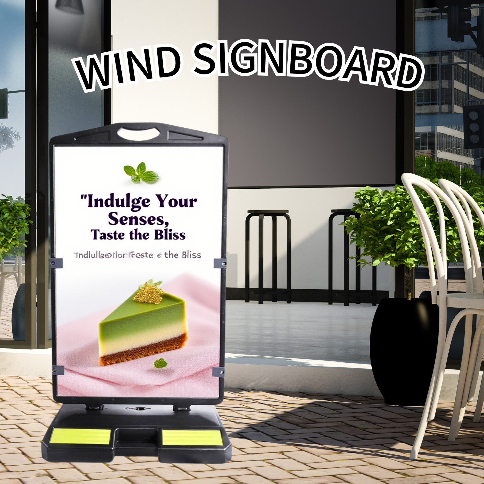 A-Frame Sidewalk Sign or Water-Filled Base Sign, Double-Sided Outdoor Display