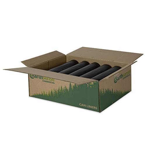 Earthsense Commercial RNW4050 Can Liner 33×39, 1 Count (Pack of 100), Black