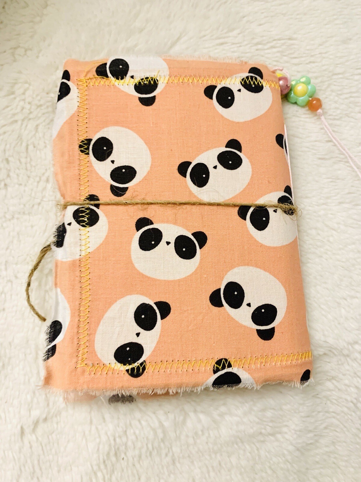 Panda Journal, Panda Notebook, Handmade Panda Softcover Journal, Junk Journal