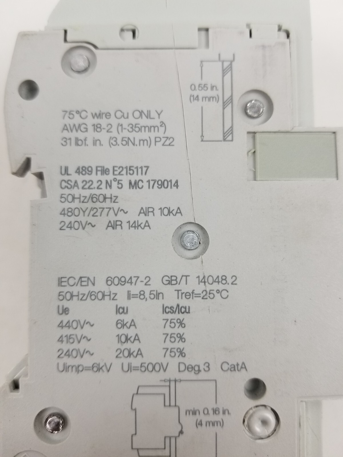 Schneider M9F42230 Mini Circuit Breaker Multi9 C60BP, 2P, 30A, C curve, 10kA NEW