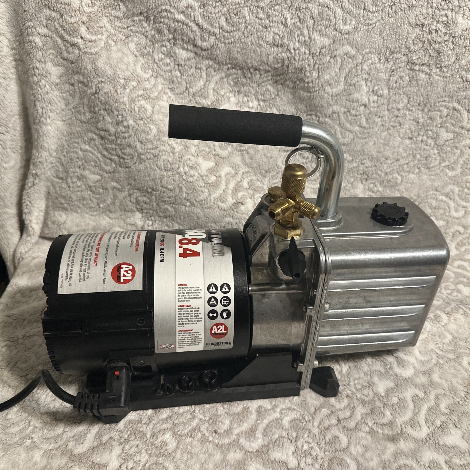 JB Industries DV-240DC Vacuum Pump, 8.4 CFM 1/2 hp DC Motor Platinum Pro DC 8.4