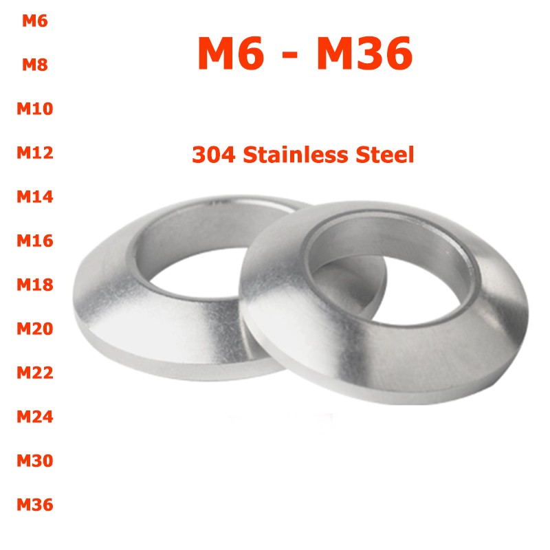 M6 M8 M10 M12 M14 M16 M18-M46 Stainless Steel Spherical Washer Convex Gaskets ﻿